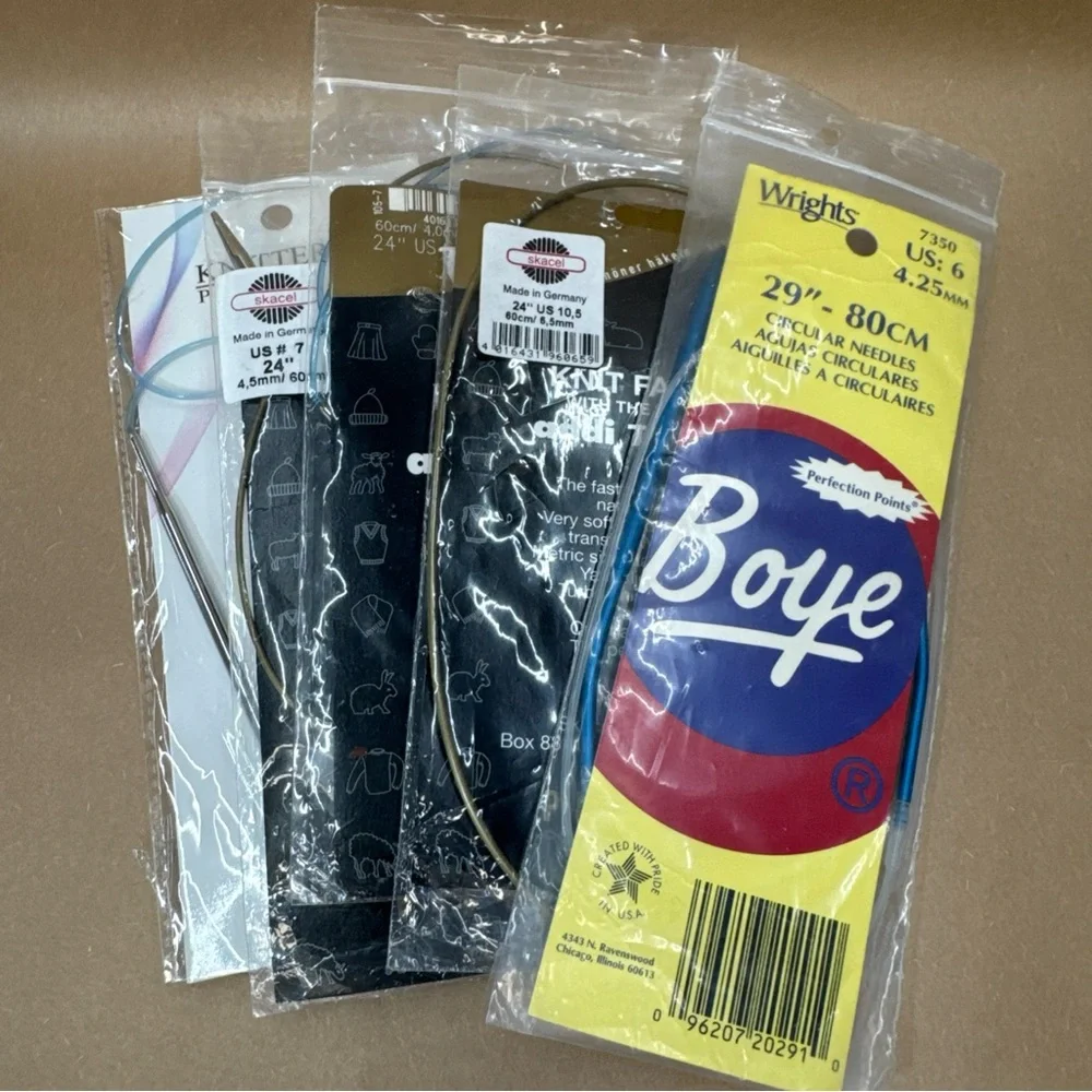 Boye/Addi TURBO/Knitter’s Pride Circular Knitting Needles Set New 5pcs